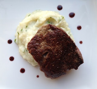 filet-mignon-with-red-wine-sauce-and-cauliflower-puree-with-parmesan-and-chives