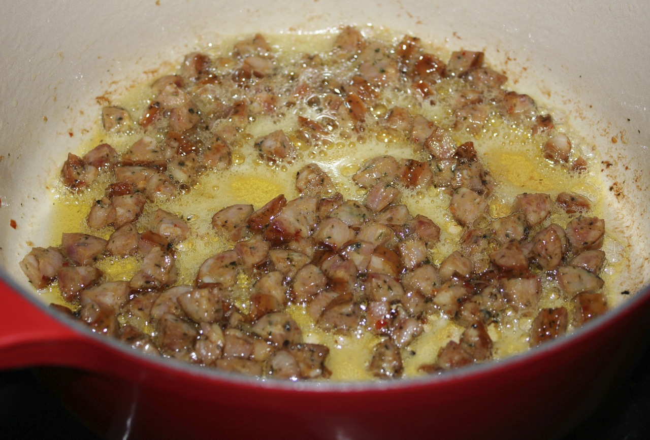Brown-rice-jambalaya-with-shrimp-chicken-and-bell-peppers-step-1