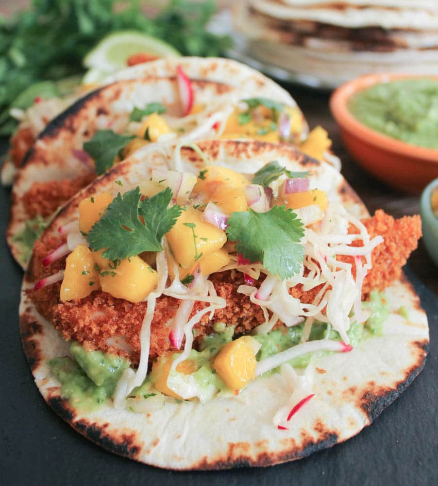 Crispy-Baked-Tilapia-Tacos-with-Mango-Salsa-and-avocado-salsa-verde-6