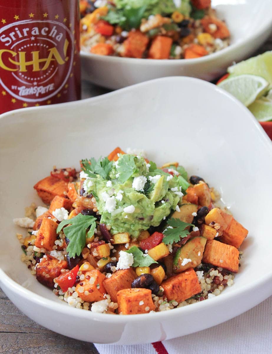 Vegan-Sweet-Potato-Burrito-Bowls-with-Summer-Vegetables-and-Quinoa