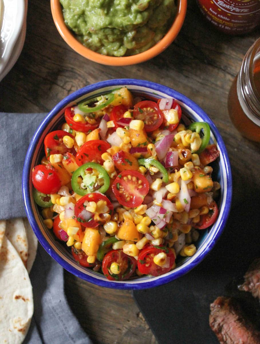 Barbecue-Flank-Steak-Tacos-with-Corn-Peach-Salsa-6