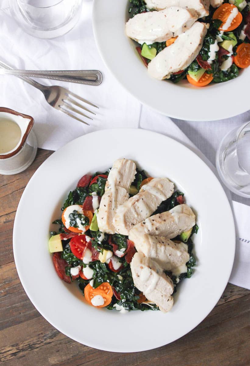 Chicken-Club-Kale-Salad-with-Avocado-Turkey-Bacon-and-Dijon-Buttermilk-Dressing-3