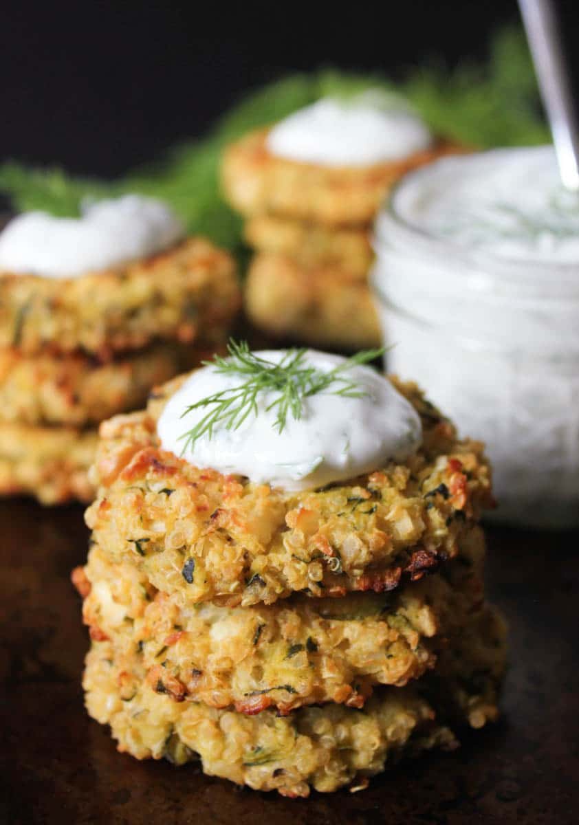 gluten-free-baked-zucchini-quinoa-cakes-with-dill-yogurt-sauce-6