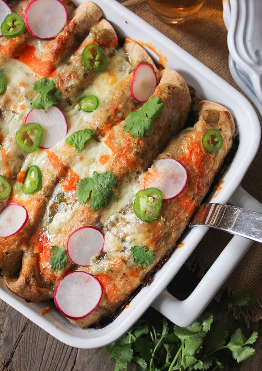 sweet potato and black bean enchiladas