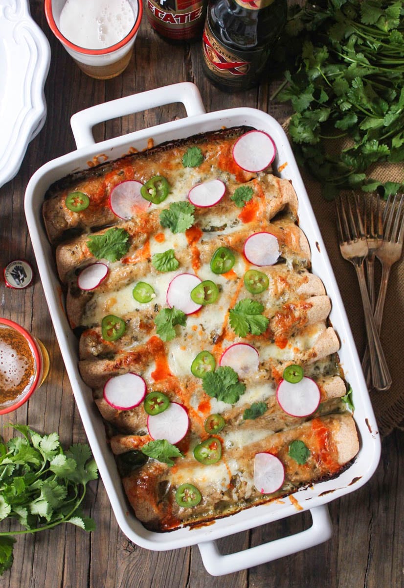 sweet potato and black bean enchiladas