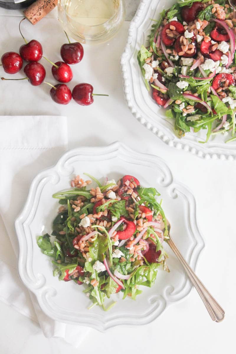 Arugula-and-Farro-Salad-with-Cherries-and-Goat-Cheese-6