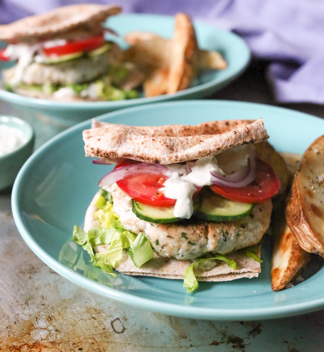 grilled-turkey-kofta-burgers-with-yogurt-harissa-sauce