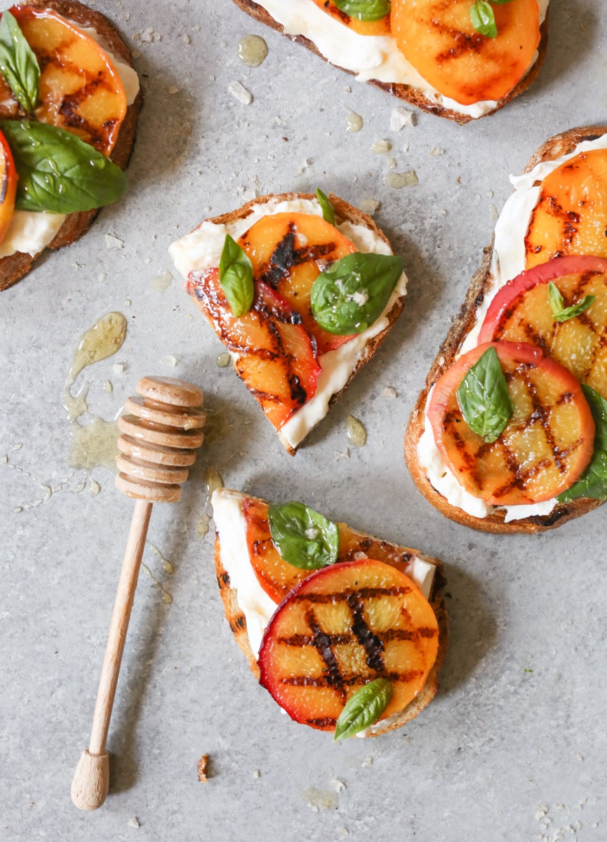 Grilled-Peach-Tartines-with-Burrata-Basil-Honey-4