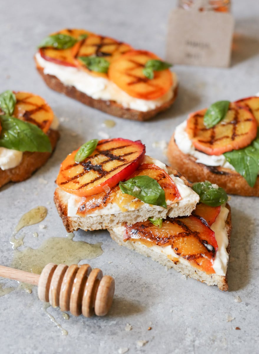 Grilled-Peach-Tartines-with-Burrata-Basil-Honey-5