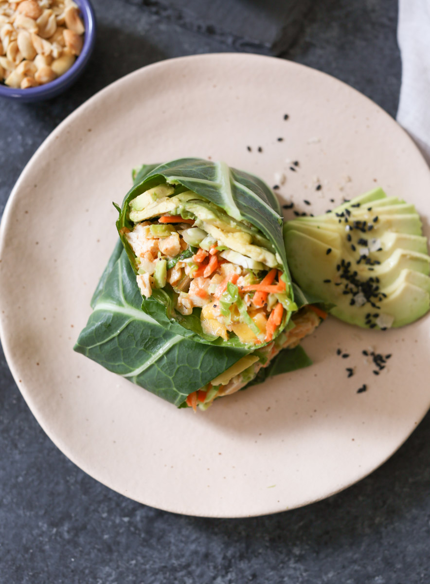 sriracha-chicken-salad-collard-wraps-with-mango-avocado-and-slaw-5