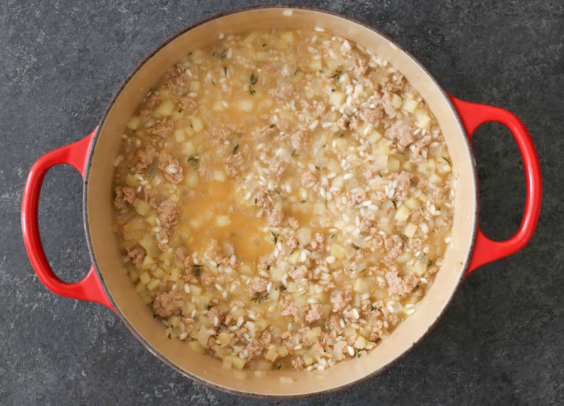 sausage-and-apple-risotto-with-goat-cheese-step-2