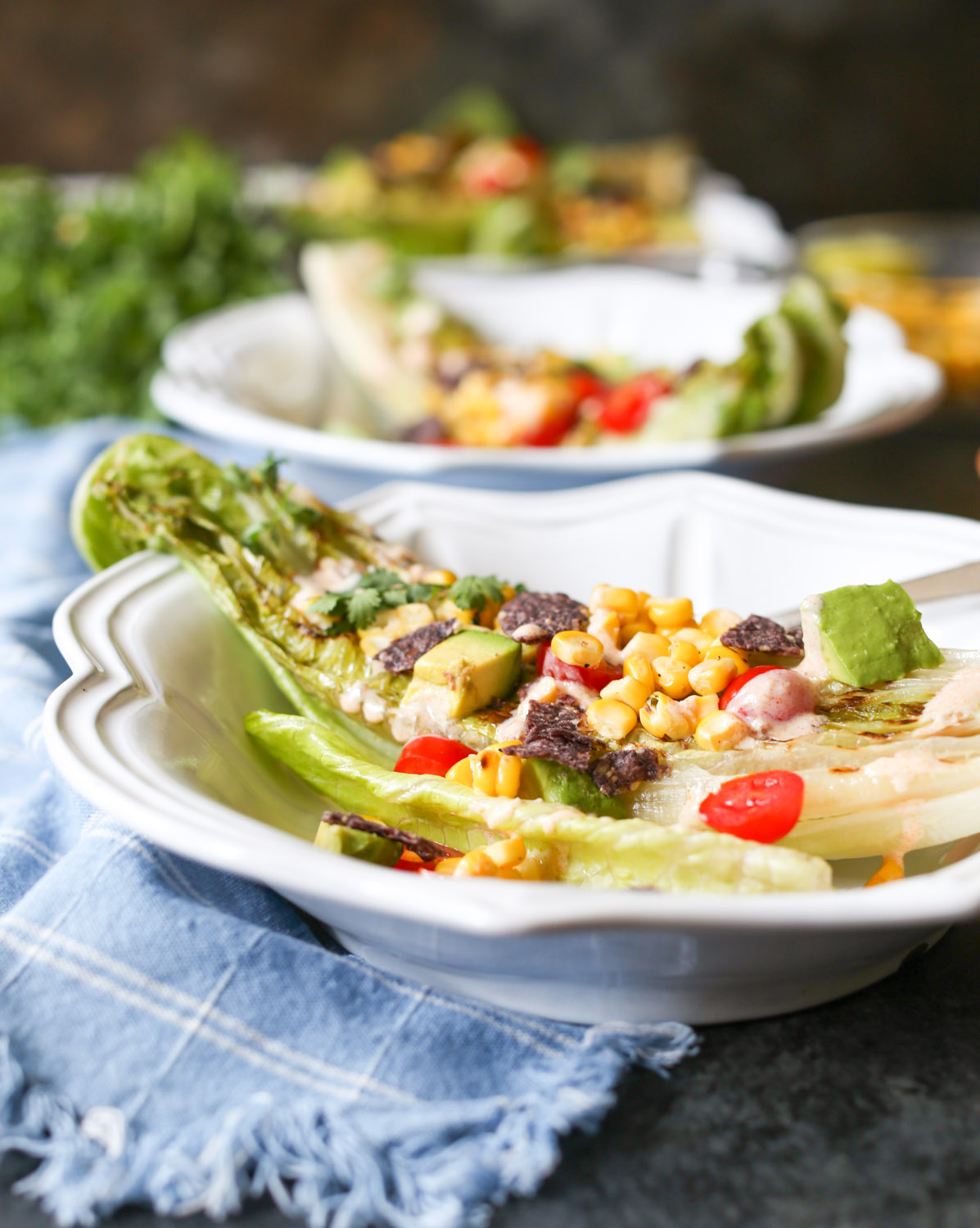 Fiesta Summer Salad with Grilled Romaine