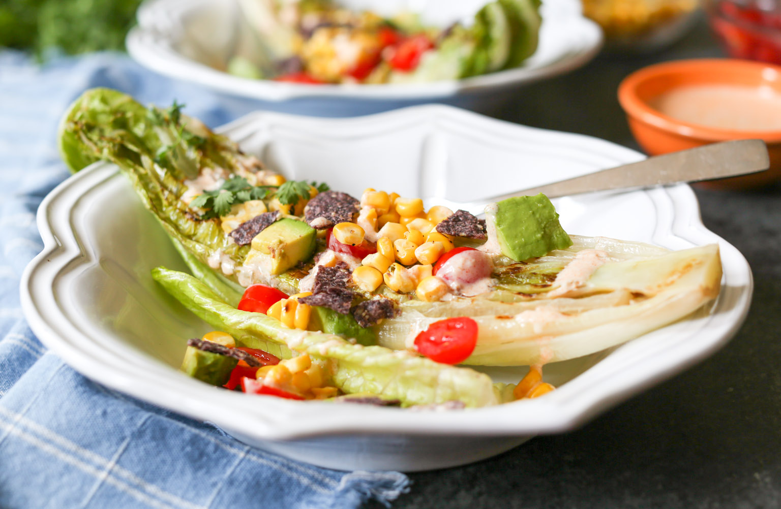 Fiesta Summer Salad with Grilled Romaine