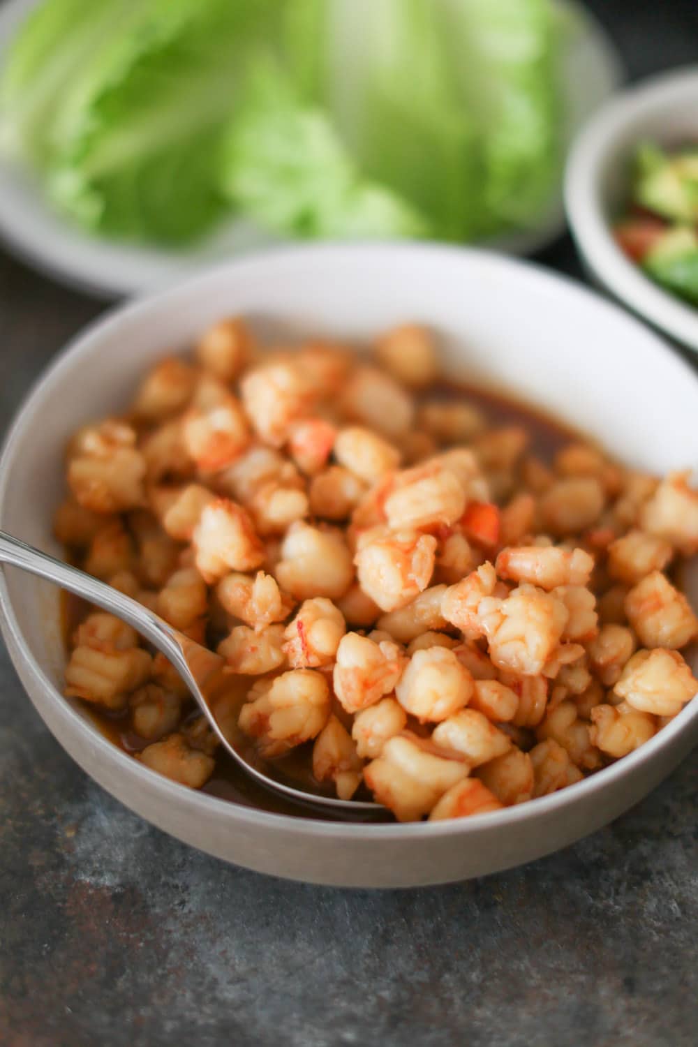 Stir-Fried Shrimp Lettuce Wraps with Grapefruit and Avocado