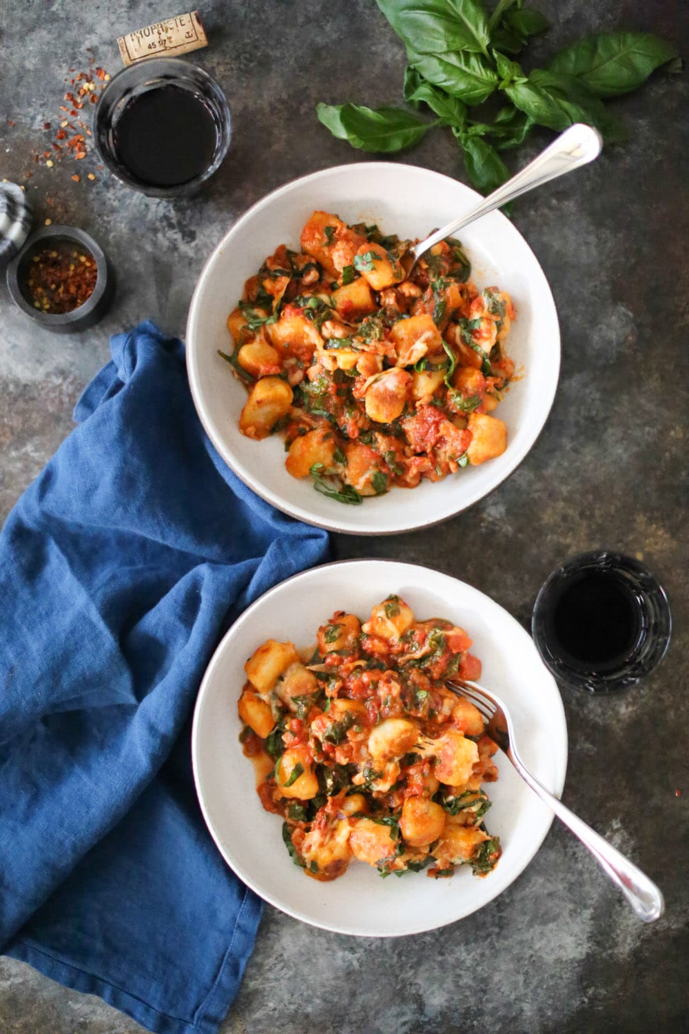 Skillet Cauliflower Gnocchi with Sausage and Spinach