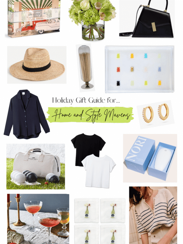 Collage of gift ideas for home decor and style mavens