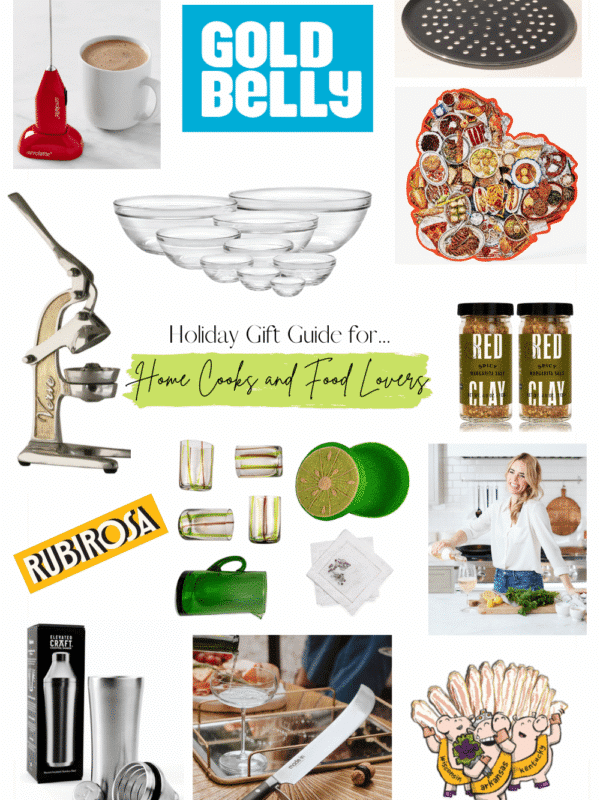 collage of gift ideas for foodies and cooks